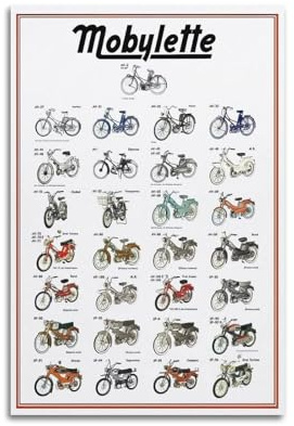 UNSGA Vintage-Motorrad-Poster, Moped-Poster, Roller-Modell, Poster, dekorative Malerei, Leinwand, Wandposter und Kunstdruck, moderne Familienschlafzimmer-Dekoration, Poster, 30 x 45 cm