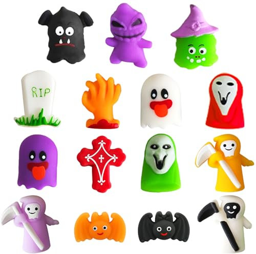 POPOYU 15 pezzi Halloween Antistress Assortiti Squishy,Squeeze Toys Squishy Giocattoli per Bambini,Kawaii Mini Mochi Halloween da Spremere Squishies per Bambini Regalini Festa Invitati Compleanno