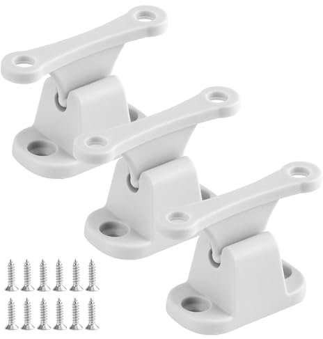 Fermo per Porta Roulotte e Camper,3 Pezzi Sicura per Porta Camper in Plastica Fermaporta Camper Bianco Accessorio per Roulotte(Incluse Viti)