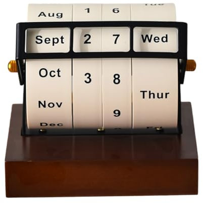 Dawutocap Tischkalender Drehkalender Tischkalender Dekokalender Holzkalender Bürobedarf