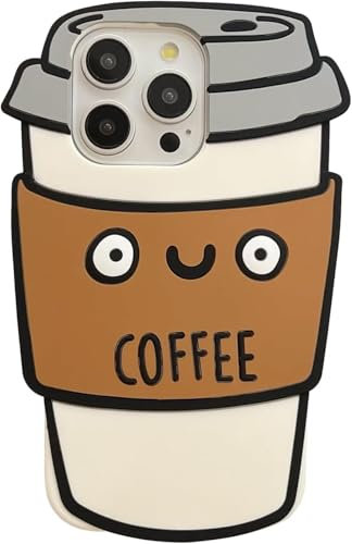 SGVAHY Kawaii Handyhüllen für iPhone 12, niedliche Cartoon-Babyanrufe, 3D, lustige Kaffee-Handyhülle für Frauen und Mädchen, weiches Silikon, stoßfeste Schutzhülle für iPhone 12