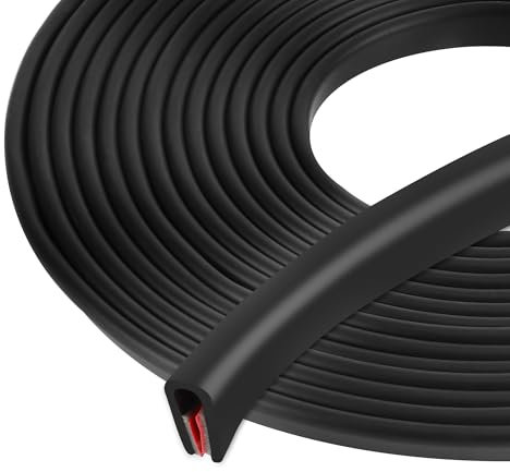 Kantenschutz Blech 10mm x 6 Mete,r Gummidichtung Selbstklebend, Fassungsprofil Kantenschutzprofil aus EPDM für Autotüren, Türen Fenster, Metallplatten, Glasplatten