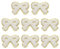 sourcing map 8 Pcs White Bow Chenille Patches, Iron on Patches Gold Edges Bow Patches Applique Sew on Patch for Clothing DIY Crafts Hats Backpack Clothes Dress Pants Jeans
