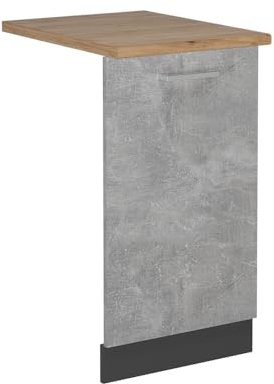 Vicco Tapa del lavavajillas R-Line, Hormigón, 45 cm, ET Roble