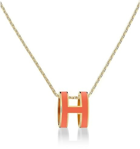 Minikeda Fashion H Necklace 18K Gold Plated Necklace Elegant jewelry for Women Colorful Color Optional Women's jewelry, Engagement Anniversary Birthday Women's Gift
