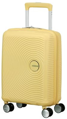 American Tourister Soundbox Mini - Kinderkoffer 47 x 32 x 21 cm, 22 L - Hartschalen Handgepäck Trolley, passend für die meisten Airlines inkl. EasyJet - Leichtgewicht mit 4 Rollen, Pastellgelb