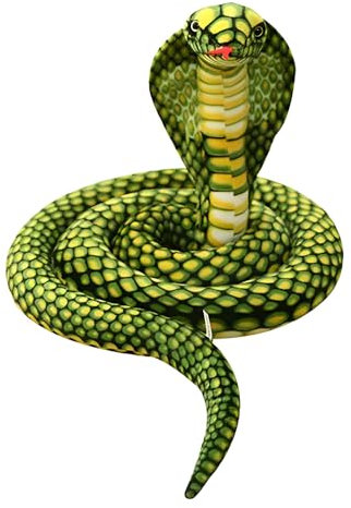 NAVESO Realistische Plüsch Schlange, 120cm Schlange Kuscheltier, Kobra Plüschtier Kuscheltier, Kuscheltier Schlange, Schlange Stofftier für Geburtstag Party Prank Requisiten (Grün)