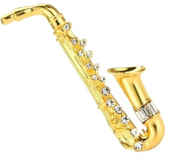 PEILINZE Saxophon-Brosche, Vintage-Anstecknadel, Saxophon, Damen-Brosche, Schmuck, französische Brosche, Saxophonnadeln, elegantes Halsband
