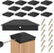 12pcs Sturdy Plastic Post Deckungen Schwarz Zaun Postkappen Wasserdichtes Deck Postkappen Wärmewiderstand Deck Abdeckkappen mit Schrauben für Deckszaun Holzzaun Holzhandwerk Veranda Zaun