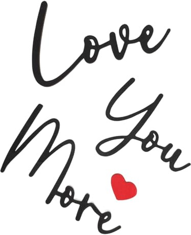 TOPBATHY Rustic Wooden Love You more Wall Sign for Home Decor, Black Wooden Letter with Versatile Use, Stylish Wall Decoration for Weddings and Bedroom
