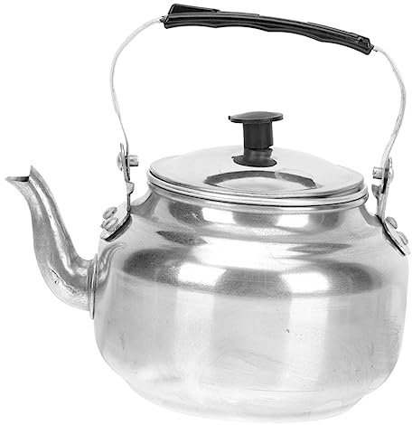 Mobestech Hervidor de Agua Portátil de Aleación de Aluminio Tetera Vintage Filtro 1.5 Mango Antiburnos para Casa y Hervidor de Cocina