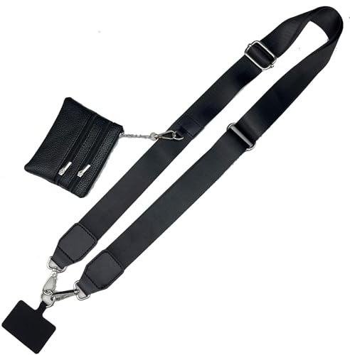Noverli Handykette universal mit tasche - Handyband Zum Umhängen Mit Verstellbarer Länge, Vielseitig, Kompatibel Mit Verschiedenen Hüllen, Ideal Für Outdoor, Reisen, Alltag, Freizeiteinsatz, Shopping