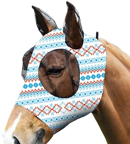 Wezalget Pferdebremse Abwehr Schutzschild,Sanft Elastischer Fliegenschutz - Atmungsaktive UVP Schutzmaske Weiches Gesichtscover Für Komfortables Training Sehen Reiten Outdoor Deutschen Sommer