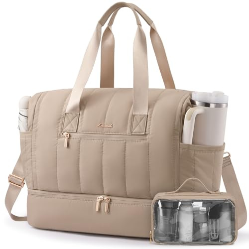 LOVEVOOK Reisetasche Damen, Weekender Tasche, Große Handgepäck Reisetaschen | Puffer Kliniktasche Geburt mit Schuhfach & Nassfach, Sporttasche, Travel Bag für Reisen, Urlaub, Wochenende, Fitnessstudio