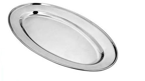 DRW Bandeja Ovalada Acero Inoxidable 6 Unidades 40 cm