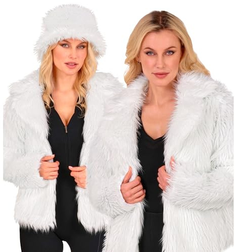 W WIDMANN MILANO Party Fashion - Damen Kunstfelljacke | Plüschjacke für Kostüme, Karneval, Festival, Mottoparty, Disco und auffällige Party-Outfits