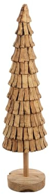 GILDE Dekoobjekt Objeto Tannenbaum aus Holz - naturfarben - Höhe 120cm x Ø 32cm - Weihnachtsdekoration