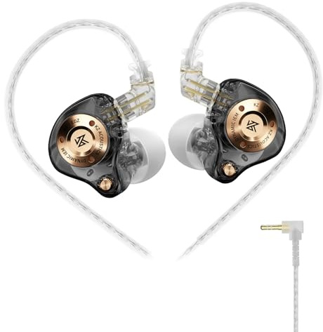 KZ EDZ in-ear monitor, isolamento acustico HiFi IEM, suono chiaro in tutte le frequenze, suono stereo, driver dinamico singolo, vestibilità sicura, durevoli, auricolari cablati per ingegneri audio