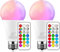 iLC Colour Changing Light Bulb Dimmable 10W E27 Edison Screw RGBW LED Light Bulbs Colour Changing Lights, Mood Light RGB Cool White 5700K Coloured - 12 Color Choices - Remote Controller (Pack of 2)