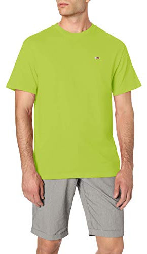 Tommy Jeans Tjm Tommy Classics Tee T-Shirt, Verde (Acid Lime 300), S Uomo