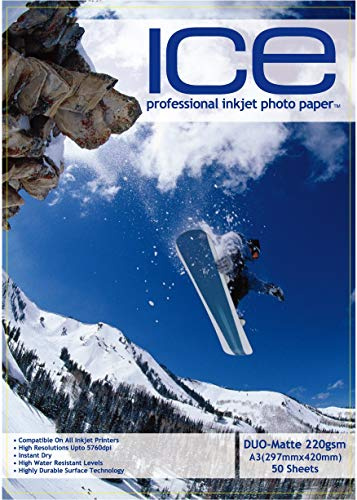 100 Blätter ICE A3 220gsm Doppelseitig Matt / Matt Fotopapier