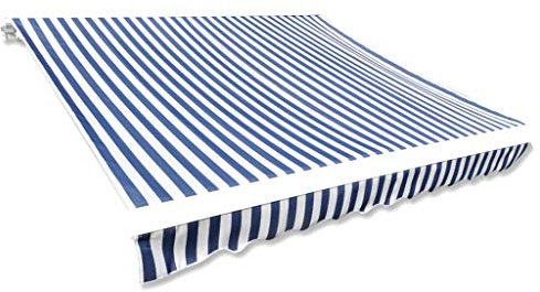 vidaXL Markisenstoff Blau Weiß 350x250cm Markisentuch Sonnendach Sonnenschutz