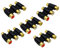 AAOTOKK 3-RCA Coupler Connector Gold Plated 3 RCA Female to Female 5 Pack Adapter Extension AV Audio Video Cable Connector