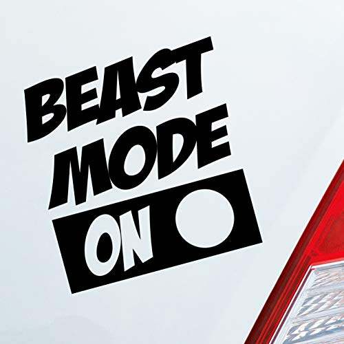 Hellweg Druckerei Beast Mode On Biest Modus an Monster Aggro Auto Aufkleber Sticker Heckscheibenaufkleber
