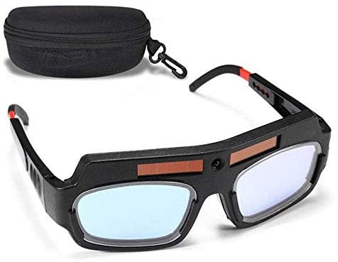 CVV Solar Auto Darkening Welding Goggles, PC Lens Eyes Protected Helmet Goggles for Welder/DIYer with Storage Case