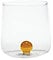 Zafferano Bilia Tumbler en Verre Transparent Fait Main - Décoré d'une Boule Colorée à L'Intérieur, 44 cl, h 90mm d 88mm - Set 6 Pièces - Jaune Doré