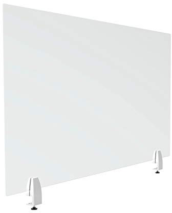 ALBA Schreibtisch-Trennwand, Plexiglas, transparent, Schutzglas, robust, stabil, Timy, 140 cm