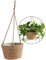 SANGDA - Maceta colgante de paja con cuerda de yute, cesta plegable de macramé para flores, plantas, decoración de interiores y exteriores