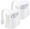 Lunartec WC Nachtlicht: 2er Pack LED-Toilettenlicht mit Licht- und Bewegungssensor (LED WC Licht, Beleuchtung, Batterieleuchte mit Bewegungsmelder)