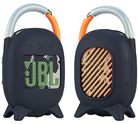 Seracle Stehen Silikon Hülle für JBL Clip 4 Bluetooth Lautsprecher, Silicone Case Cover Tasche für JBL Clip 4 Lautsprecher (Black)