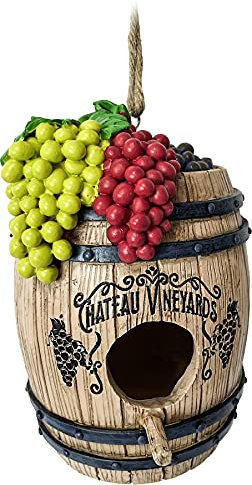 Spoontiques Weinfass Vogelhaus - Dekoratives Vogelhaus für Terrasse, Haus, Rasen und Hof