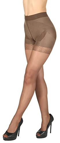 BANANALU Bauch Bein Po Strumpfhose 20 Den figurformende Miederhose mit shaping Effekt Slim 20 Mocca XL