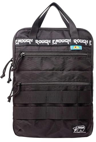 Rough Enough Tactical Laptop Bag 14 Inch Laptop Sleeve Case for Men Outdoor Travel Adventure with Laptop Compartments Handle Luggage Strap System, Black, 14 inch laptop