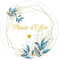 100 Fleur à thème doré et plante verte PLAISIR D'OFFRIR Autocollants ÉTIQUETTES 40MM ROND adhésive cadeaux emballage Autocollants Voeux pour Mariage, Noë, fête - UNI 318 (002)