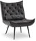 M MCombo moderner Sessel Relaxsessel für Wohnzimmer, mit Taillenkissen, Retro Vintage Lesesessel Loungesessel Stuhl Polstersessel, Kunstleder,4778-1 (Dunkelgrau)