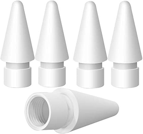 5 Stück Spitzen Ersatz für Apple Pencil 1/2/Pro Generation, Hochempfindliche Ersatzspitzen und Präziser Steuer Stift/Eingabestift Nib für iPad Pencil
