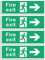RubiGo Lot de 1/2/4/6 panneaux de sortie d'incendie (flèche droite) autocollants de 30 x 10 cm