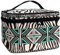 COEQINE Sac fourre-tout de maquillage avec fermeture éclair lisse, léger, grande capacité, trousse de toilette de nuit, Zèbre ethnique