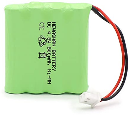 NEWASHAN Batteria compatibile con vari Tens Eco 2 XTR2 Urostim2 EMP2 Pro EMP4 Eco+ 800 mAh 4,8 V Ricaricabile Ni-MH AAA Batterie con connettore (confezione da 1)
