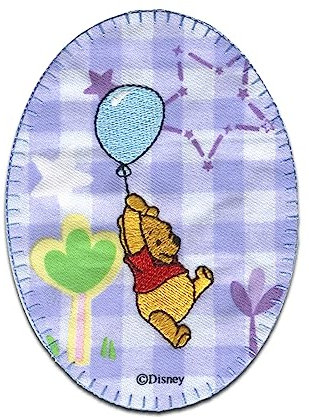Comercial Mercera Disney © Winnie Pooh Luftballon Ballon - Aufnäher, Bügelbild, Aufbügler, Applikationen, Patches, Flicken, Zum Aufbügeln, Größe: 10,7 x 8 cm