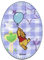 Comercial Mercera Disney © Winnie Pooh Luftballon Ballon - Aufnäher, Bügelbild, Aufbügler, Applikationen, Patches, Flicken, Zum Aufbügeln, Größe: 10,7 x 8 cm
