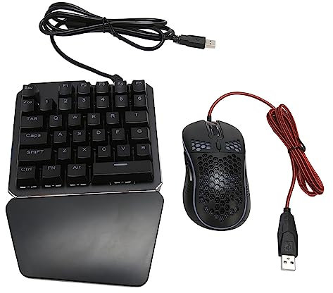 Sxhlseller Keyboard Mouse Converter Set, Wired Mechanical Half Hand Keyboard and Mouse Combo, Support FPS, Programmable Keys, PS3/4/5, Xbox 360/ONE/Series X/S, Switch