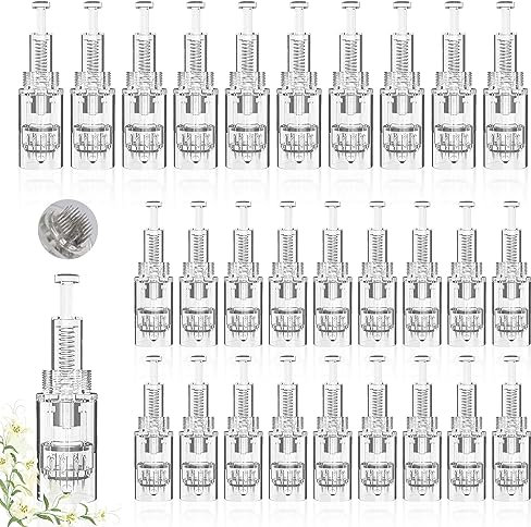 Lot de 30 micro-aiguilles de rechange Derma Pen, 42 broches Micro Nano - Cartouches de rechange pour micro-aiguilles - Pour la restauration de la peau