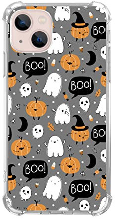 Enughselso Cute Ghost Pumpkin Hülle Kompatibel mit iPhone 15, Halloween Herbst Vibe Ästhetische Hülle für iPhone 15, Cool Cute TPU Bumper Handyhülle
