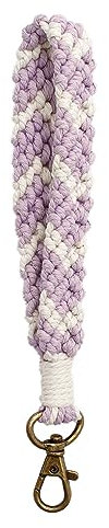 AOKSUNOVA Schlüsselanhänger Makramee Band Schlüsselband Kurz Keychain Lanyard Geflochten Armband Lila