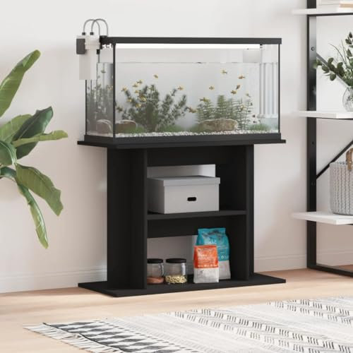 Festnight Aquarium Unterschrank 80 x 35 x 60 cm, Aquariumständer für Aquarien, Aquarienschrank Terrarium Schrank (Schwarz)